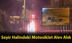 Milas'ta Seyir Halindeki Motosiklet Alev Aldı