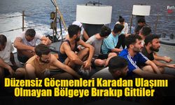 Düzensiz Göçmenleri Karadan Ulaşımı Olmayan Bölgeye Bırakıp Gittiler