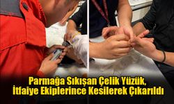 Parmağa Sıkışan Çelik Yüzük, İtfaiye Ekiplerince Kesilerek Çıkarıldı