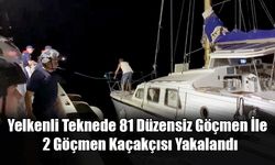 Yelkenli Teknede 81 Düzensiz Göçmen Ve 2 Göçmen Kaçakçısı Yakalandı