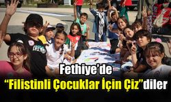 Fethiye’de “Filistinli Çocuklar İçin Çiz”diler