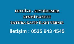 Fethiye Fatura kayıp ilanı Ver - Gazete