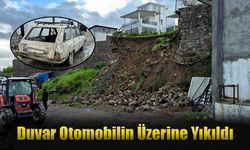 Duvar Otomobilin Üzerine Yıkıldı