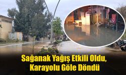 Sağanak Yağış Etkili Oldu, Karayolu Göle Döndü