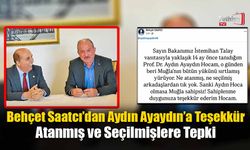 Behçet Saatcı’dan Aydın Ayaydın’a Teşekkür