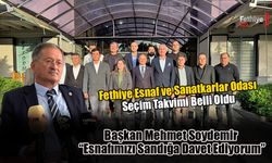 Fethiye Esnaf ve Sanatkarlar Odası Seçim Takvimi Belli Oldu