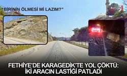Fethiye’de Karagedik’te Yol Çöktü: İki Aracın Lastiği Patladı