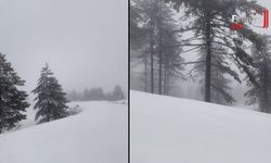 Muğla'da Nisan Sürprizi Göktepe Dağı Beyaza Büründü