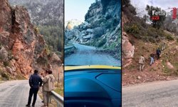 Fethiye’de Faralya Yolunda Kaya Tehlikesi