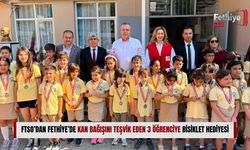 FTSO’dan Fethiye’de Kan Bağışını Teşvik Eden 3 Öğrenciye Bisiklet Hediyesi