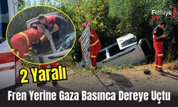Fethiye’de Fren Yerine Gaza Basınca Dereye Uçtu; 2 Yaralı