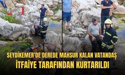 Seydikemer’de Derede Mahsur Kalan Vatandaş İtfaiye Tarafından Kurtarıldı