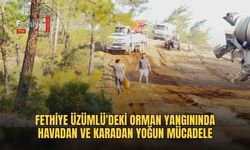 Fethiye Üzümlü'deki Orman Yangınında Havadan Ve Karadan Yoğun Mücadele