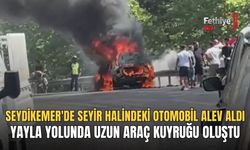 Seydikemer'de Seyir Halindeki Otomobil Alev Aldı