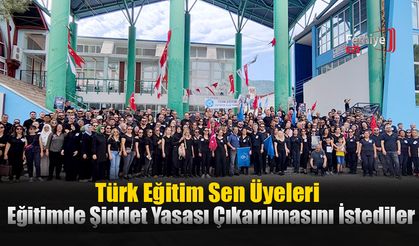 Fethiye'de Türk Eğitim Sen Üyeleri Eğitimde Şiddet Yasası Çıkarılmasını İstediler