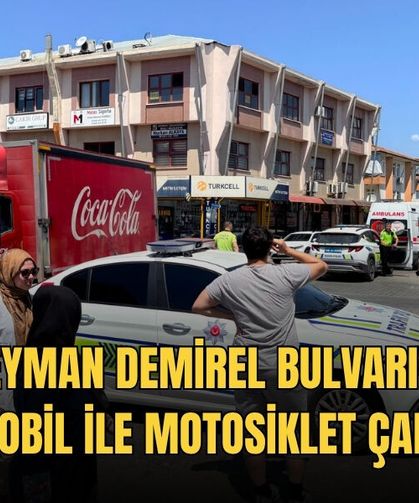 Süleyman Demirel Bulvarı'nda Otomobil İle Motosiklet Çarpıştı