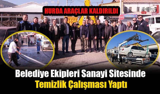 Belediye Ekipleri Sanayi Sitesinde Temizlik Çalışması Yaptı