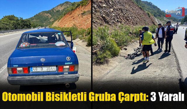 Otomobil Bisikletli Gruba Çarptı: 3 Yaralı