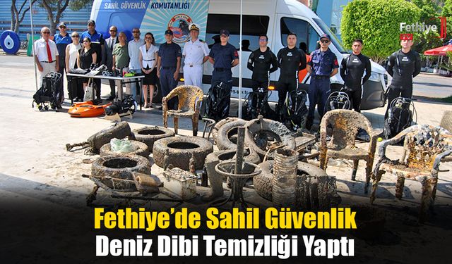 Fethiye’de Sahil Güvenlik Deniz Dibi Temizliği Yaptı