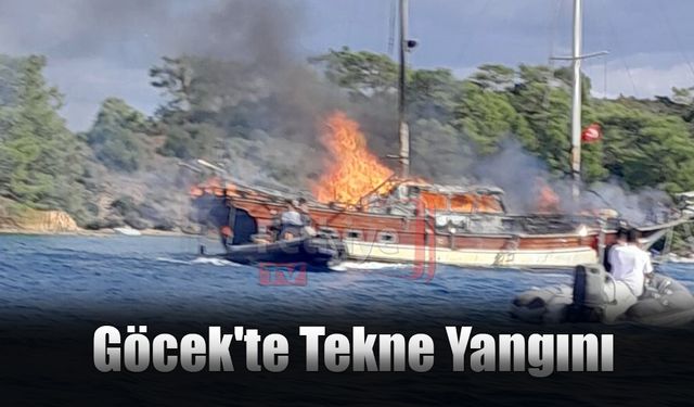 Göcek'te Tekne Yangını