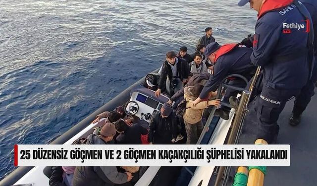 25 Düzensiz Göçmen Ve 2 Göçmen Kaçakçılığı Şüphelisi Yakalandı