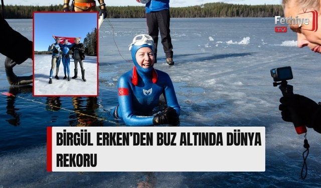 Birgül Erken’den Buz Altında Dünya Rekoru