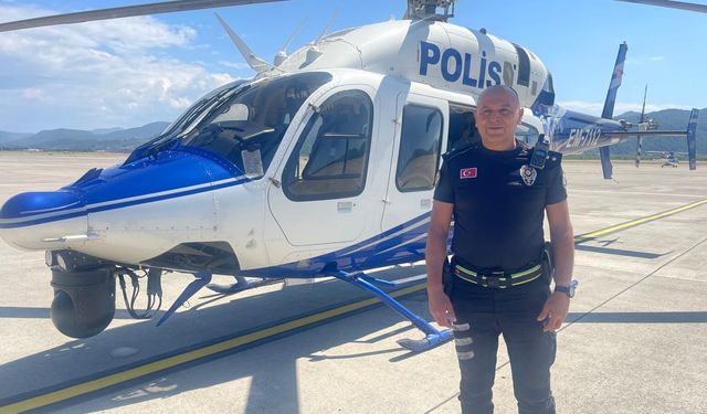 Fethiye’de Bayram Öncesi Helikopterli Trafik Denetimi