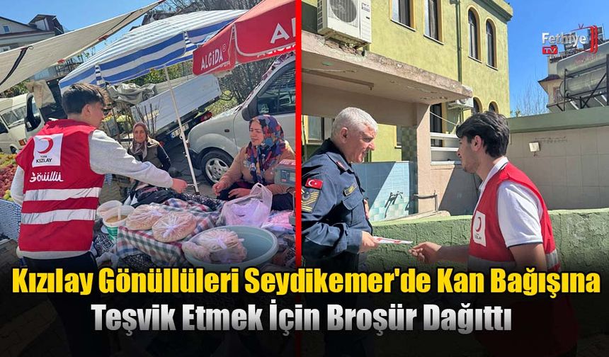 Kızılay Gönüllüleri Seydikemer'de Kan Bağışına Teşvik Etmek İçin Broşür Dağıttı