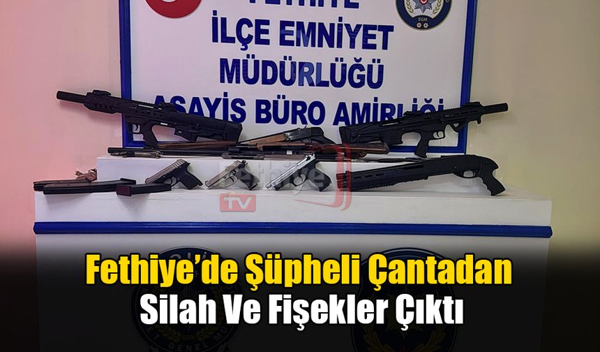 Fethiye’de Şüpheli Çantadan Silah Ve Fişekler Çıktı