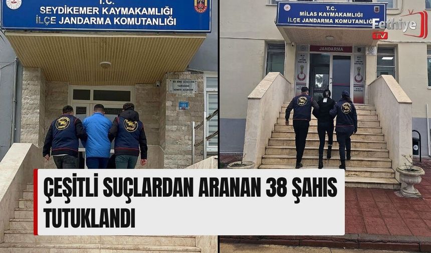 Çeşitli Suçlardan Aranan 38 Şahıs Tutuklandı
