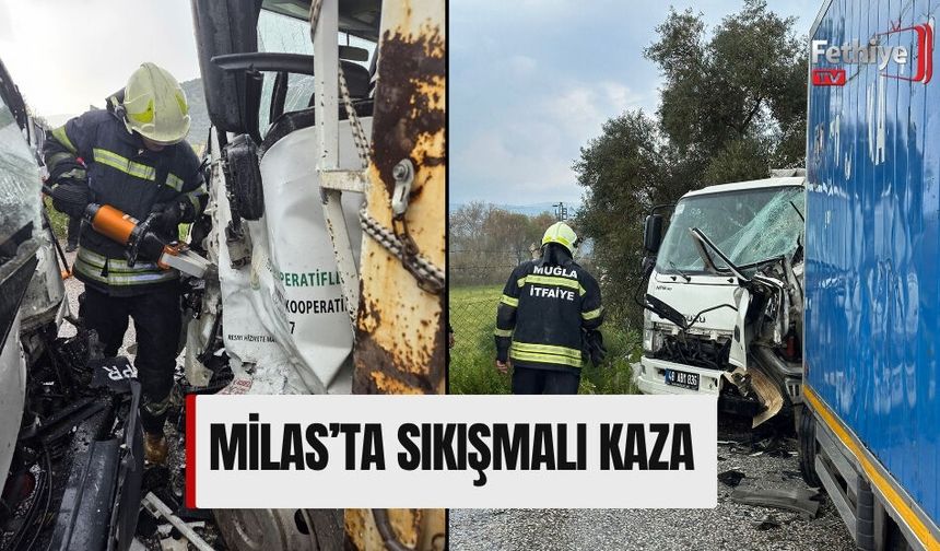 Milas’ta Sıkışmalı Kaza