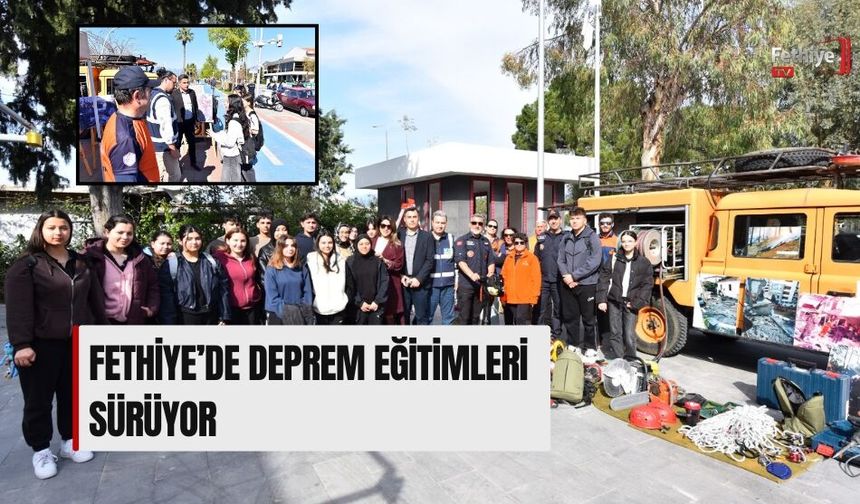 Fethiye’de Deprem Eğitimleri Sürüyor