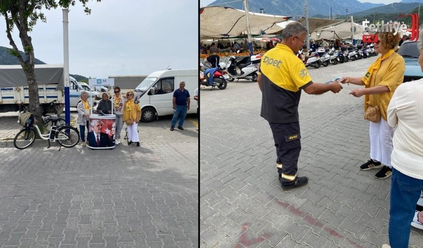 İyi Parti’den Fethiye Cuma Pazarı’nda Broşürlü Gündem Mesaisi