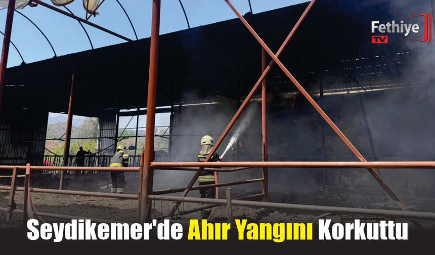 Seydikemer’de Ahır Yangını Korkuttu