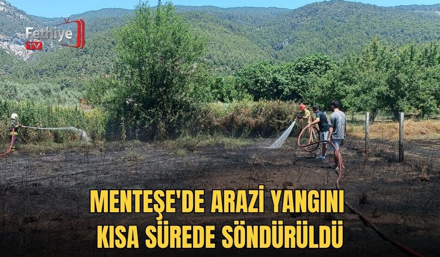 Menteşe'de Arazi Yangını Kısa Sürede Söndürüldü