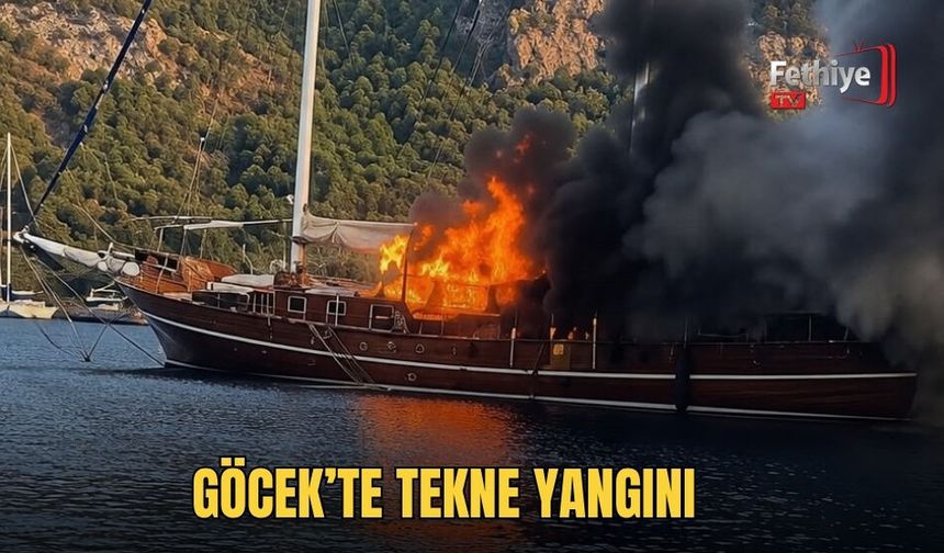 Göcek’te Tekne Yangını