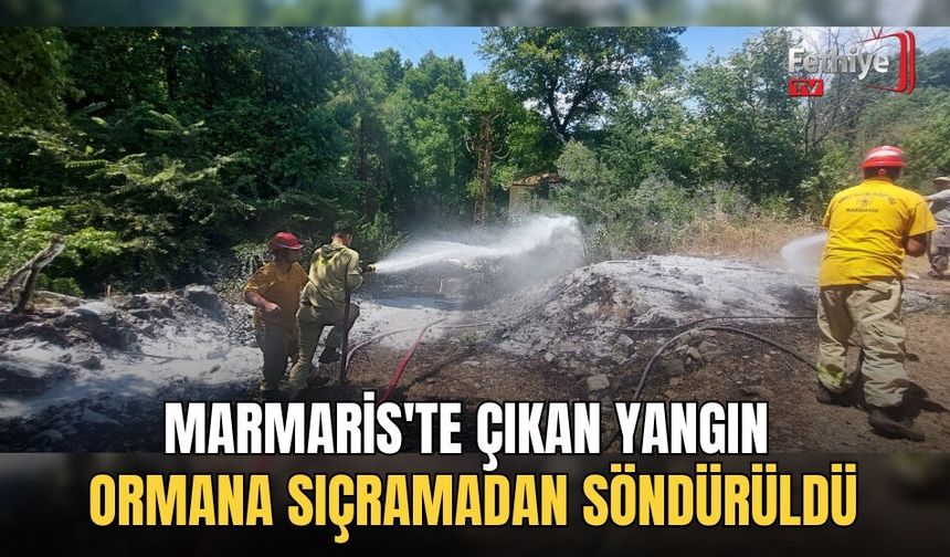 Marmaris'te Çıkan Yangın Ormana Sıçramadan Söndürüldü