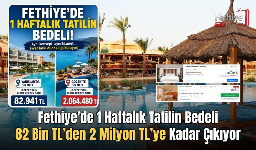 Fethiye'de 1 Haftalık Tatilin Bedeli 82 Bin TL’den 2 Milyon TL’ye Kadar Çıkıyor