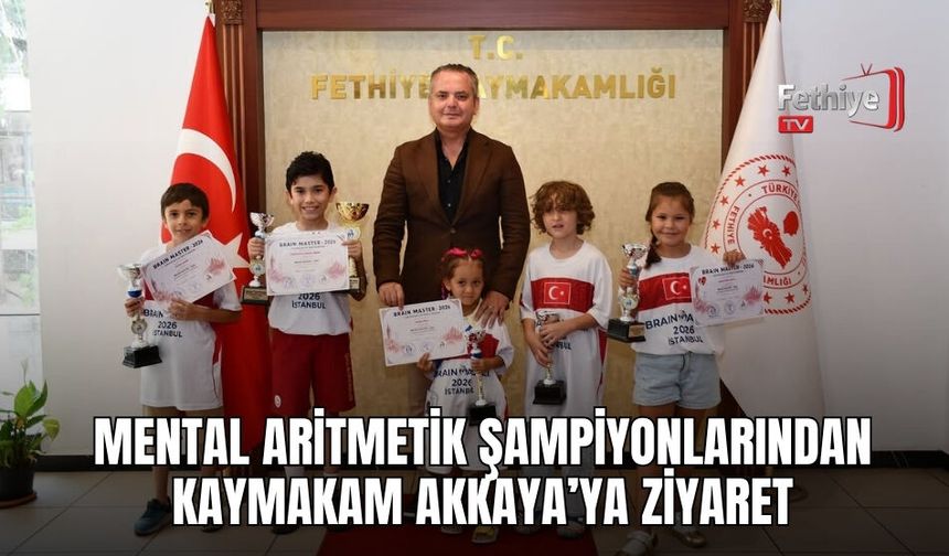 Mental Aritmetik Şampiyonlarından Kaymakam Akkaya’ya Ziyaret