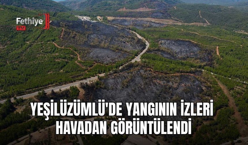 Yeşilüzümlü'de Yangının İzleri Havadan Görüntülendi