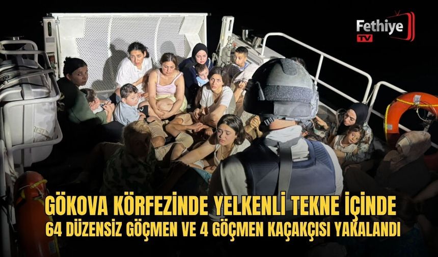 Gökova Körfezinde Yelkenli Tekne İçinde 64 Düzensiz Göçmen Ve 4 Göçmen Kaçakçısı Yakalandı