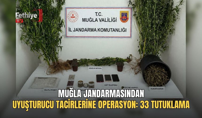 Muğla Jandarmasından Uyuşturucu Tacirlerine Operasyon: 33 Tutuklama