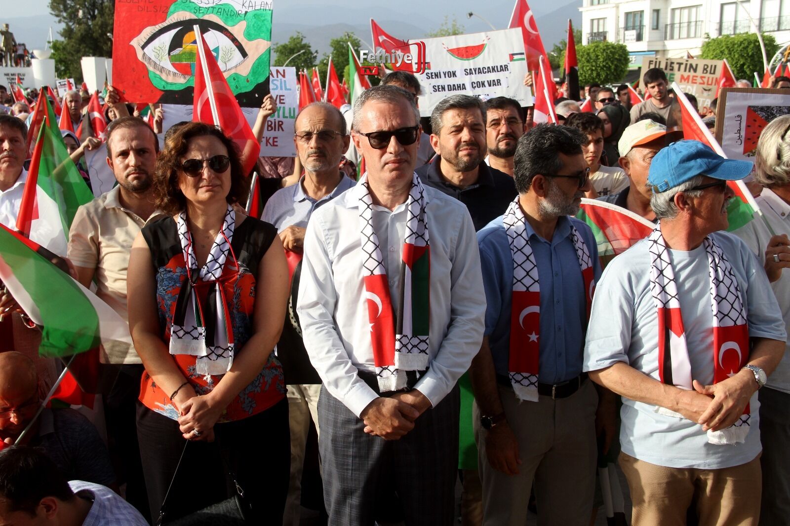 Fethiye'de Filistin’e Destek Yürüyüşü Ve Mitingi Yapıldı (4)