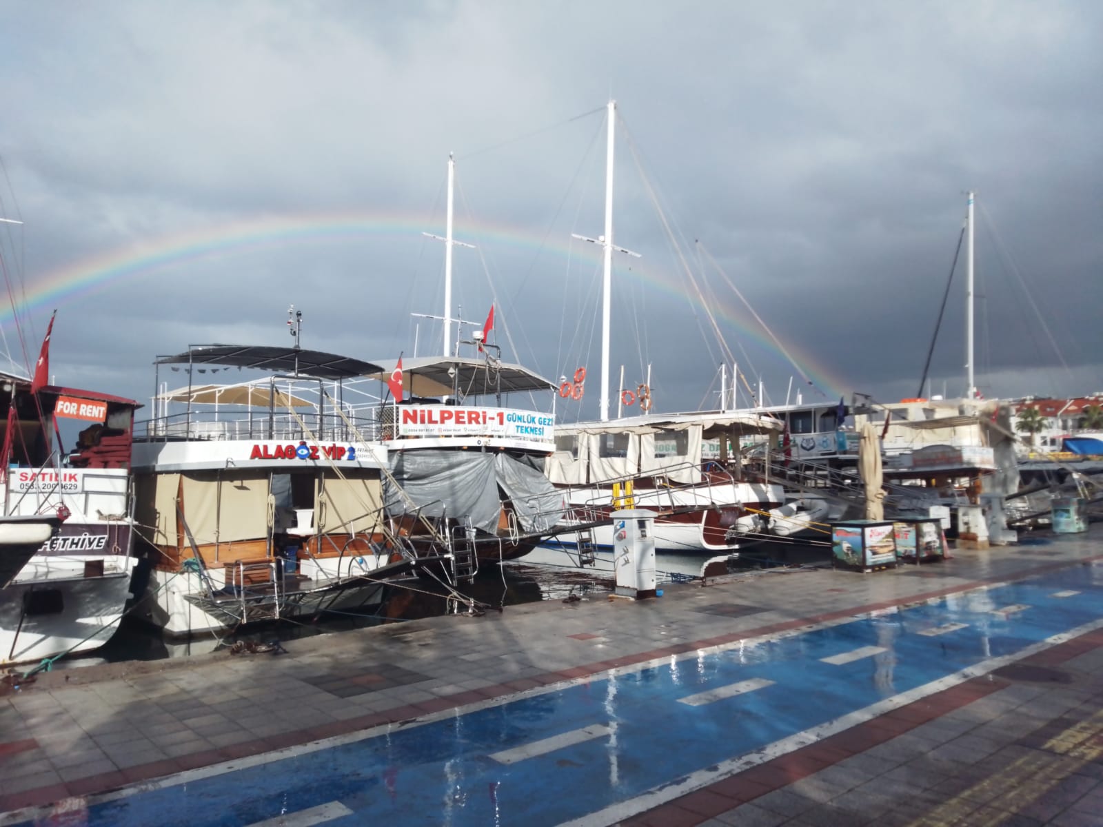 Fethiye'deki Gökkuşağı Göz Kamaştırdı 6