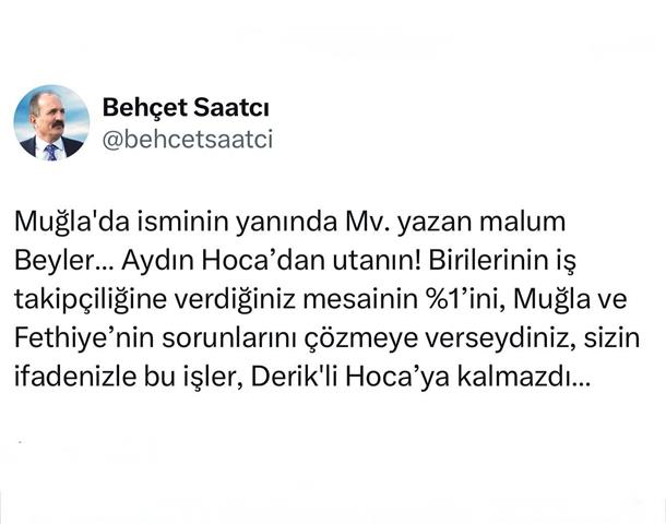 Behçet Saatcı’dan Bazı Milletvekillerine Sert Eleştiri (Copy)