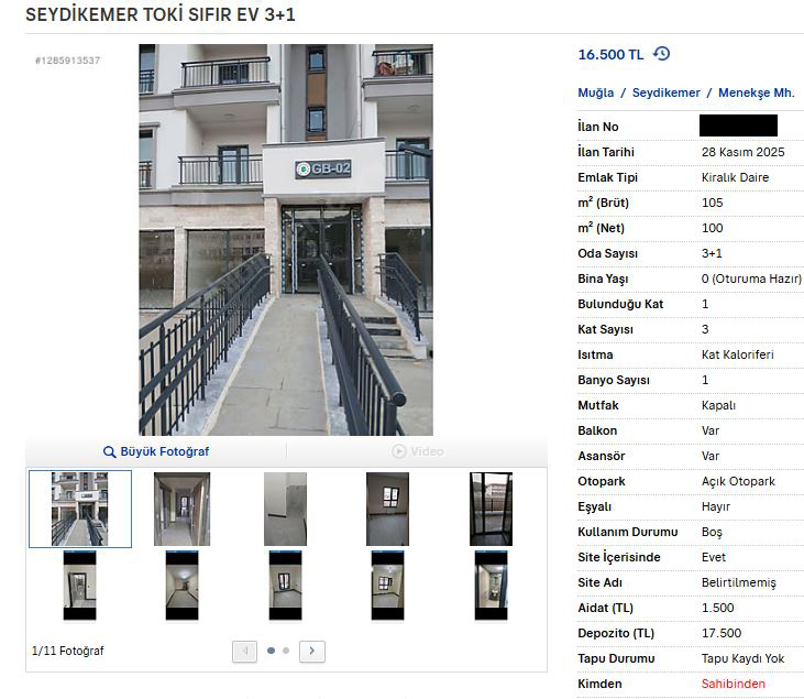 Seydikemer’de Toki̇ Konutları Oturulmadan Kiraya Verilmeye Başlandı (3)