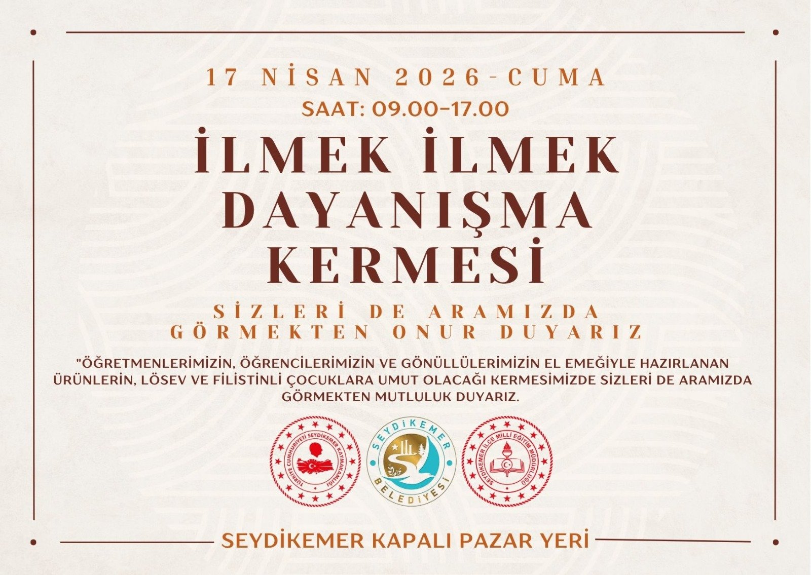 İlmek İlmek Dayanişma Kermesi̇ Seydi̇kemer’de Kapilarini Açiyor-1
