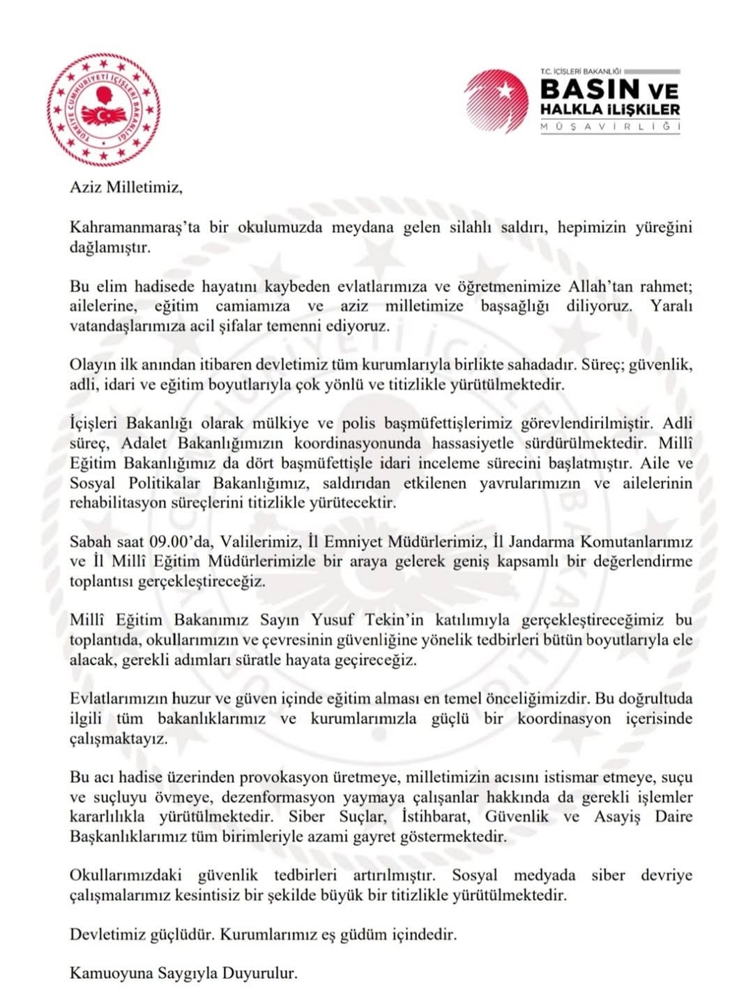 Muğla Vali̇li̇ği̇'nden Okul Saldirisina İli̇şki̇n Açiklama