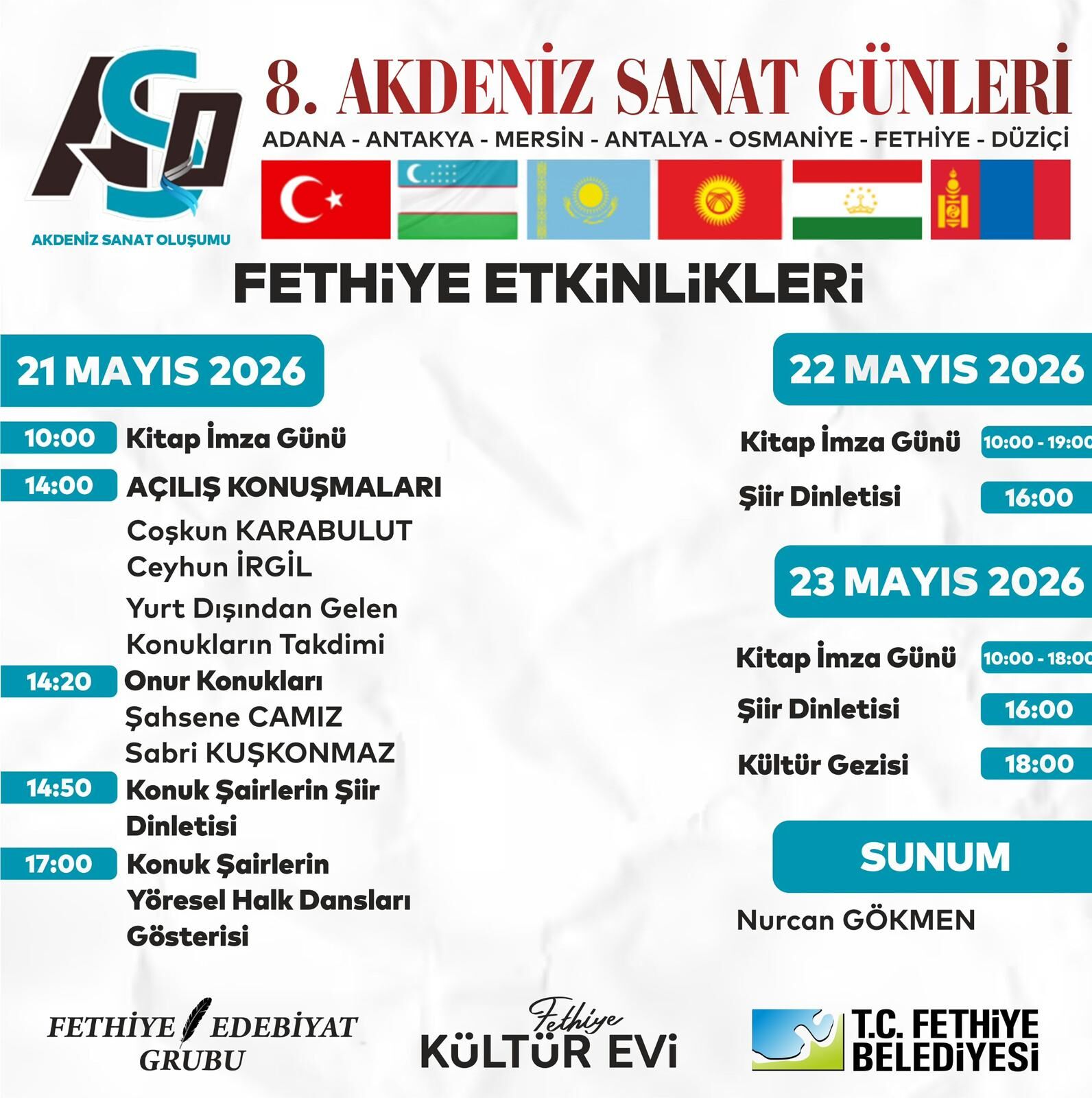 Akdeniz Sanat Günleri Fethiye Etkinlikleri, 21 22 23 Mayıs 2026’Da Gerçekleşecek (2)
