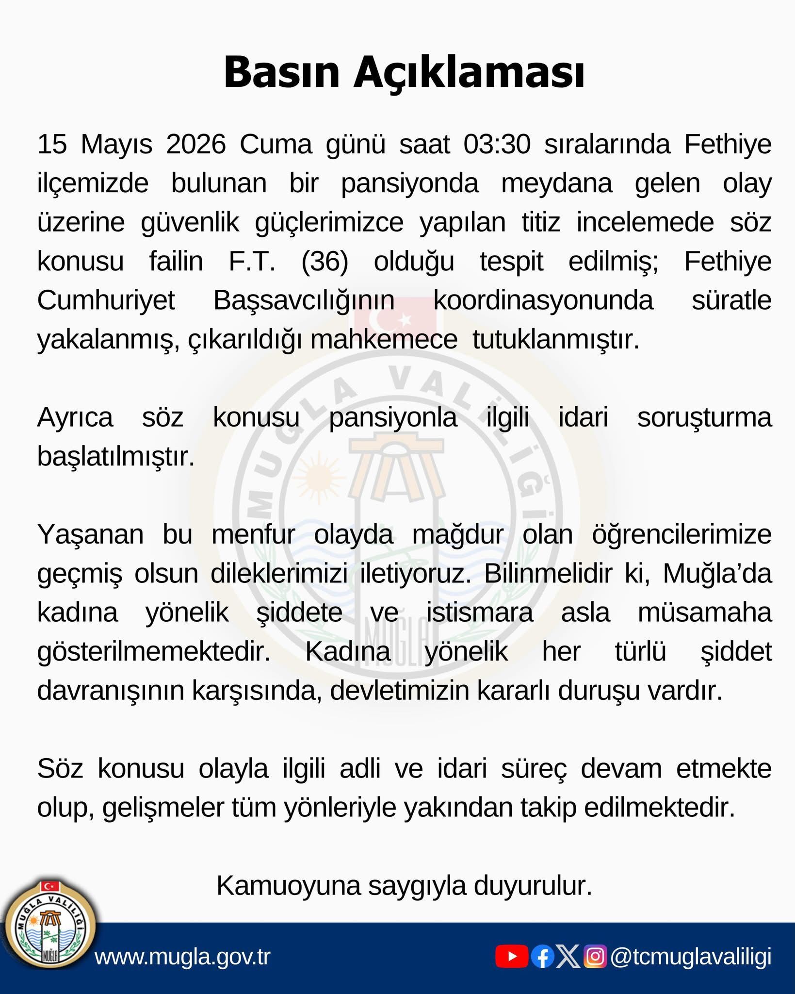 Fethiye’de Öğrencilere Yönelik İstismar İddiasında Şüpheli Tutukland